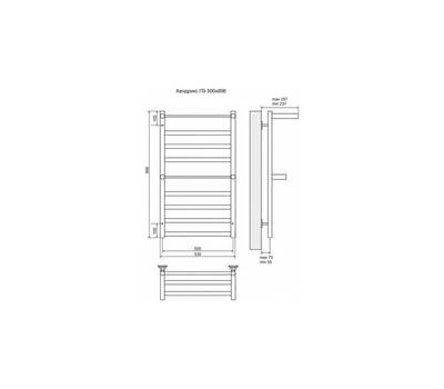 Полотенцесушитель Terminus Хендрикс плюс П9 500x896, ТЭН HT-1 300W, левый/правый