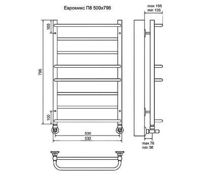 Полотенцесушитель Terminus Евромикс П8 500x796