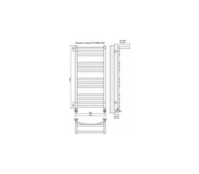 Полотенцесушитель Terminus Енисей П13 500x1100 с полкой