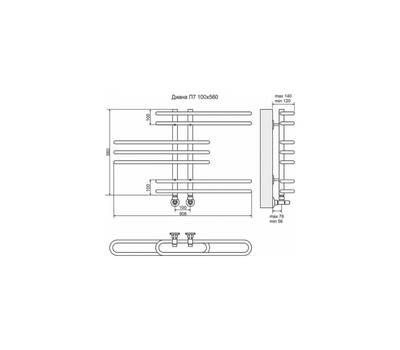 Полотенцесушитель Terminus Диана П7 100x560