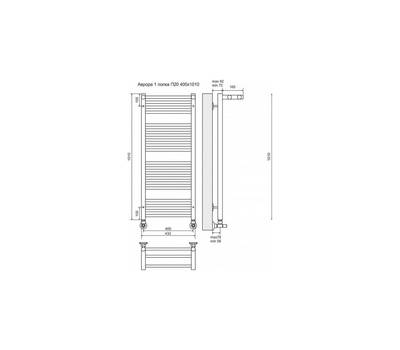 Полотенцесушитель Terminus Аврора П20 400x1010 с одной полкой