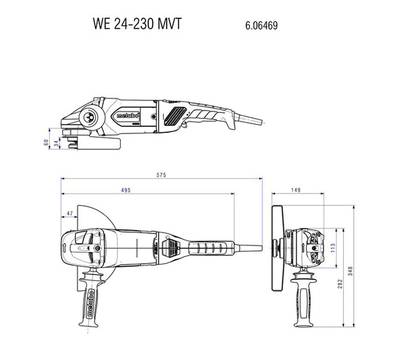 Машина шлифовальная угловая METABO WE 24-230 MVT