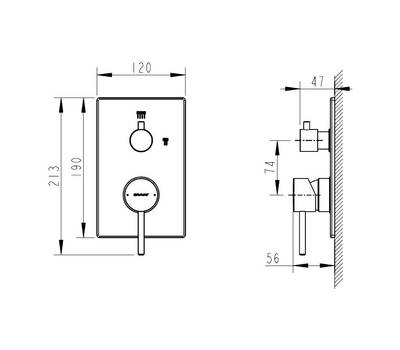 Смеситель для ванны Bravat P69193C-2-ENG