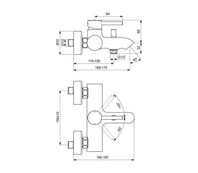 Смеситель для ванны IdealStandard BC675U4