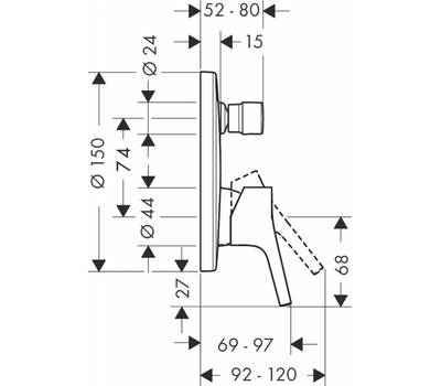 Смеситель для ванны Hansgrohe 72 405 000