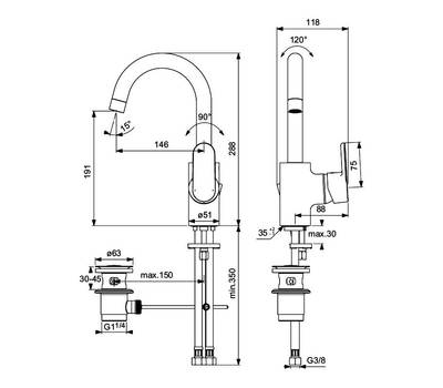 Смеситель для умывальника IdealStandard B0410AA