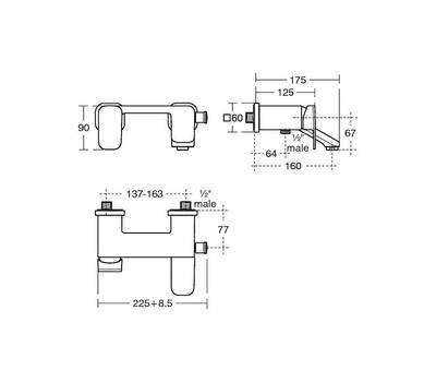 Смеситель для ванны IdealStandard A6338AA