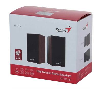 Колонки для компьютера Genius SP-HF180, 2.0, 2 x 3W, USB-power, Black