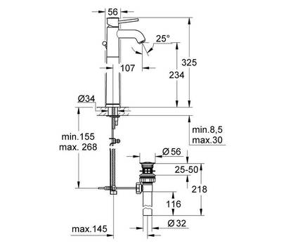 Смеситель для умывальника GROHE 32 868 000