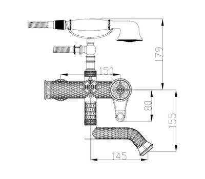 Смеситель для ванны ZorG Sanitary A 400W-SL