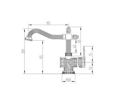 Смеситель для умывальника ZorG Sanitary A 424U-BR