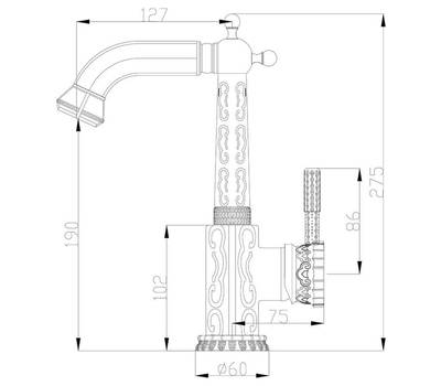 Смеситель для умывальника ZorG Sanitary A 112U-BR