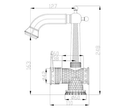 Смеситель для умывальника ZorG Sanitary A 412U-BR