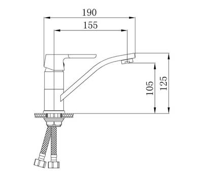 Смеситель для кухни РМС SL123BL-004F-15