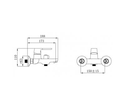 Смеситель для ванны РМС SL123W-009E