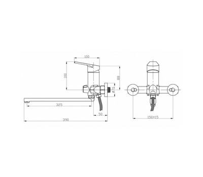 Смеситель для ванны РМС SL132-006E