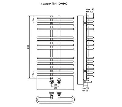 Полотенцесушитель Terminus Сахара плюс П14 100x860