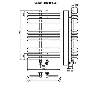 Полотенцесушитель Terminus Сахара плюс П12 100x765