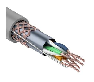 Кабель REXANT витая пара SF/UTP, категория 5e, PVC, 4PR, 24AWG, внутренний, многожильный, серый, 305