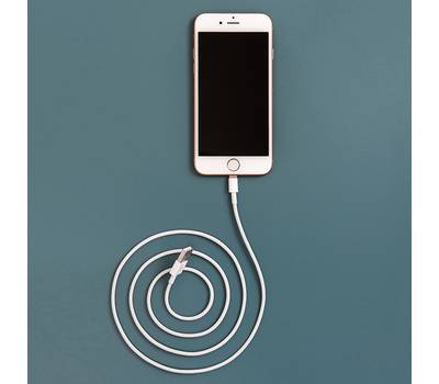 Кабель USB REXANT USB-Lightning для iPhone/PVC/white/1m// ОРИГИНАЛ (чип MFI) 18-0000