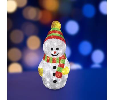 Фигурка декоративная Neon-Night "Снеговик с шарфом" 30 см, 40 светодиодов, IP 65, понижающий трансфо