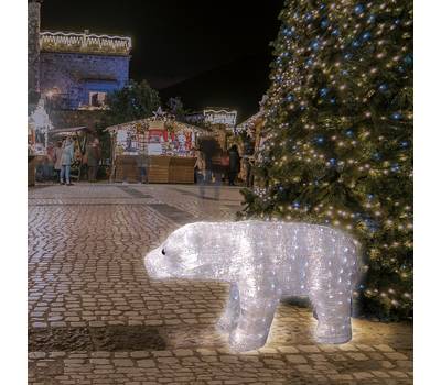 Фигурка декоративная Neon-Night «Полярный медведь» 112х58 см, 400 светодиодов, понижающий трансформа