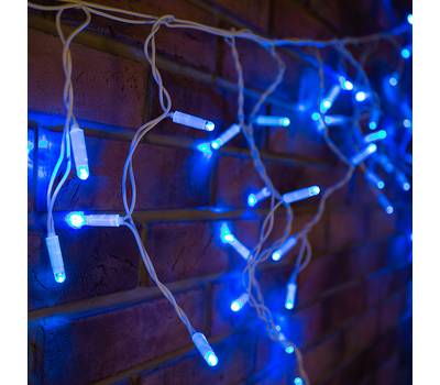 Гирлянда Neon-Night "Айсикл" (бахрома) светодиодный, 2,4 х 0,6 м, белый провод, 230 В, диоды синие, 
