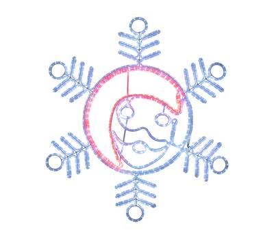 Фигурка декоративная Neon-Night "Снежинка с Дедом Морозом" размер 107*95см, 14м дюралайт 501-339