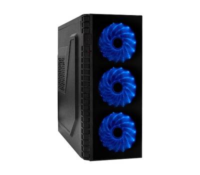 Корпус системного блока EXEGATE EX278419RUS EVO-7216 Black-Blue light, ATX, <600NPX>, 1*USB+1*USB3