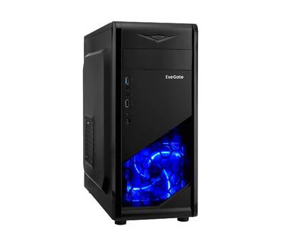 Корпус системного блока EXEGATE EX277204RUS EVO-8205 Black-Blue light, ATX, <600NPX>, 1*USB+1*USB