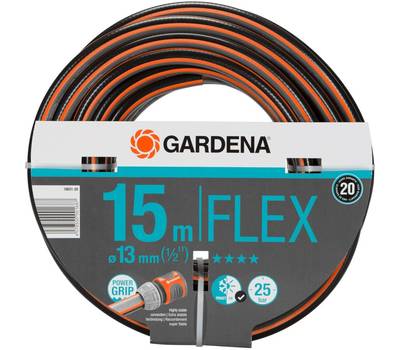 Шланг поливочный GARDENA Flex 1/2" 15м поливочный армированный черный/оранжевый (18031-20.000.00)