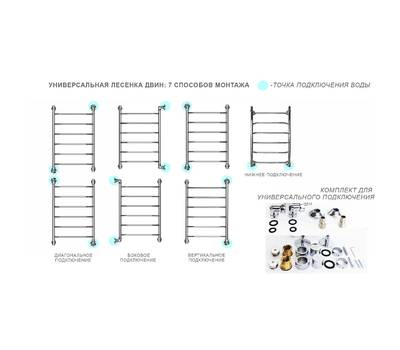 Полотенцесушитель Двин F primo 100/60 1"-3/4"-1/2" Универсальный К1, Полированный