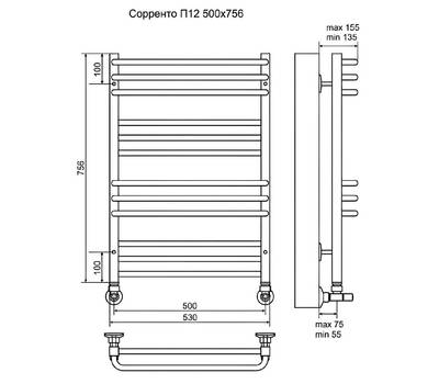 Полотенцесушитель Terminus Сорренто П12 500x756