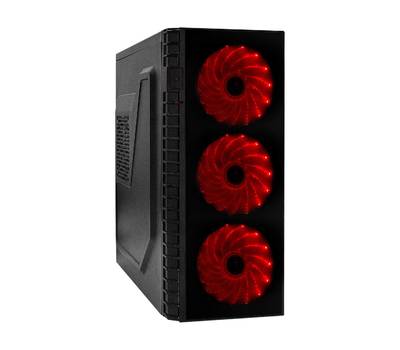 Корпус системного блока EXEGATE EX278414RUS EVO-7215 Black-Red light, ATX, <700NPX>, 1*USB+1*USB3.