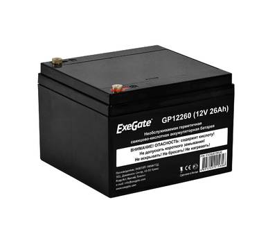 Батарея аккумуляторная EXEGATE GP12260 (12V 26Ah, под болт М5)