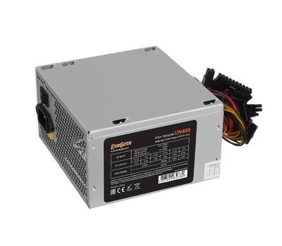 Блок питания EXEGATE UN400 (ATX, PC, 12cm fan, 24pin, 4pin, 3xSATA, 2xIDE, FDD, кабель 220V в компле