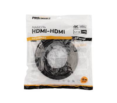 HDMI-кабель Proconnect HDMI - HDMI 2.0, 15м, Gold 17-6109-6