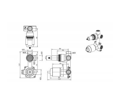 Скрытая часть смесителя Bravat D982BW-B-ENG