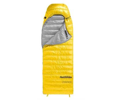 Спальный мешок Naturehike CW400 NH18C400-D сгусинным пухом, размер М, желтый