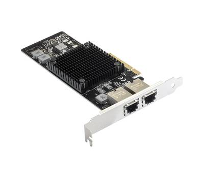 Сетевой адаптер EXEGATE EXE-X550-T2 (PCI-E x8 v3.0, порты 2xRJ45 (медные), 10Gb/s (10/5/2.5/1Gb/s, 1