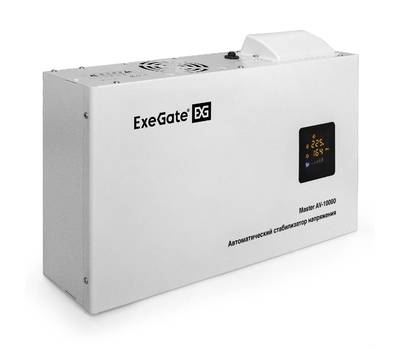 Стабилизатор напряжения EXEGATE Master AV-10000 (10000ВА, 140-260В, цветной дисплей, 220В±8%, КПД 98