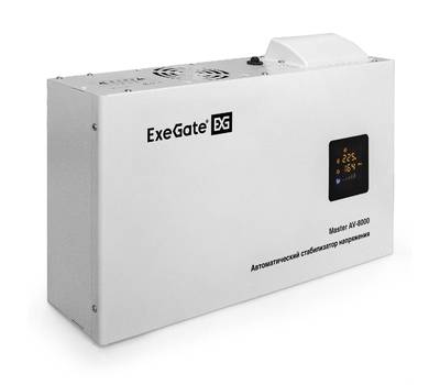 Стабилизатор напряжения EXEGATE Master AV-8000 (8000ВА, 140-260В, цветной дисплей, 220В±8%, КПД 98%,
