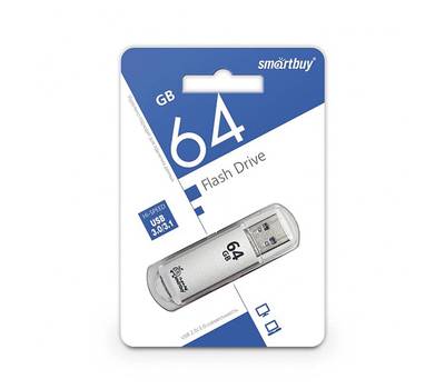 Флешка SMARTBUY 64 GB, SMARTBUY V-Cut, USB 3.0, металлический корпус, серебристый, SB64GBVC-S3