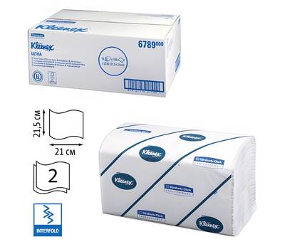 Полотенца бумажные KIMBERLY-CLARK 186 шт., Kleenex, КОМПЛЕКТ 15 шт., Ultra, 2-х слойные, белые, 21х2