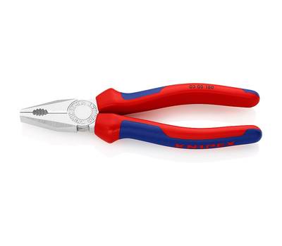 Плоскогубцы KNIPEX комбинированные, 180 мм, хром, 2-комп ручки