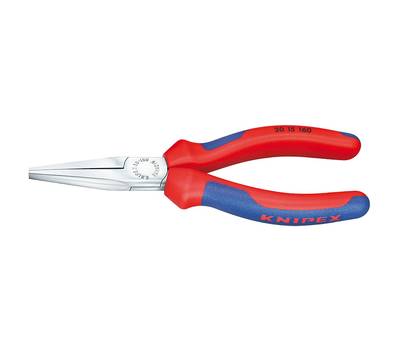 Длинногубцы KNIPEX плоские рифлённые губки 46.5 мм, длина 160 мм, хром, 2-комп ручки