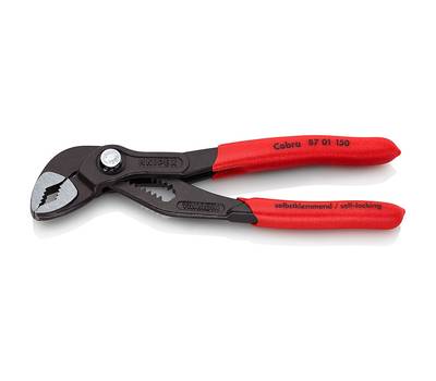 Клещи переставные KNIPEX COBRA® зев 32 мм, длина 150 мм, фосфатированные, обливные ручки