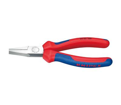 Плоскогубцы KNIPEX тупоносые, рифлённые губки 30 мм, длина 160 мм, фосфатированные, 2-комп ручки рук