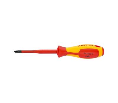 Отвертка диэлектрическая KNIPEX VDE Phillips PH2 x 100 мм, с узким концом, длина 212 мм