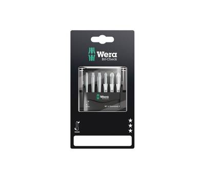 Набор бит WERA Bit-Check 6 Universal 2 торсионных, 6 пр., 1/4" E6.3 PH 1/2, PZ 1/2, TX 15/20/25